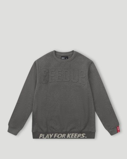 Geedup PFK Core Logo Embossed Asphalt Crewneck