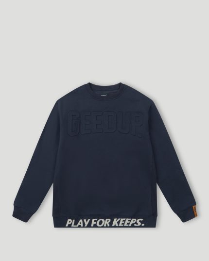 GeedupGeedup PFK Core Logo Embossed Navy Crewneck