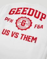 Geedup Strong-Arm Department White/Red Crewneck