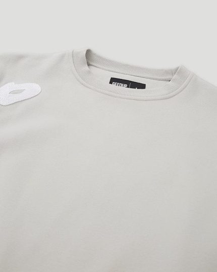 Geedup Grey Script Logo Crewneck