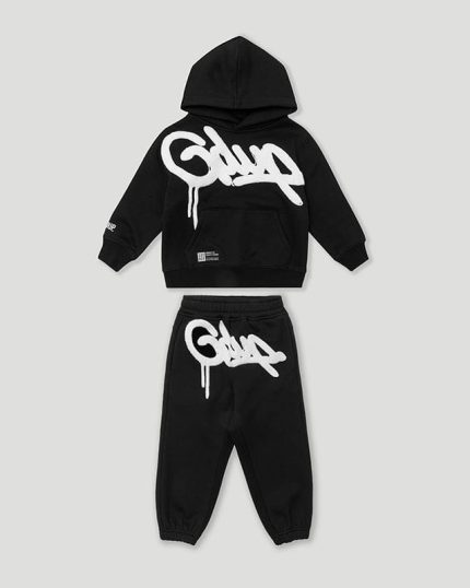 Geedup Handstyle Kids BlackWhite Tracksuit (2)