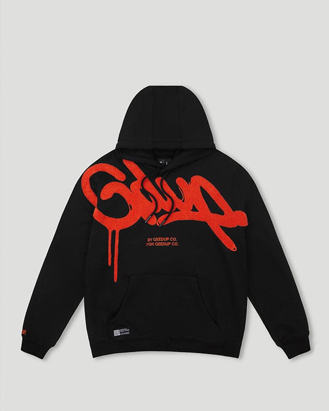 Geedup Hoodie Handstyle BlackBurnt Orange Geedup Hoodie Handstyle BlackBurnt Orange