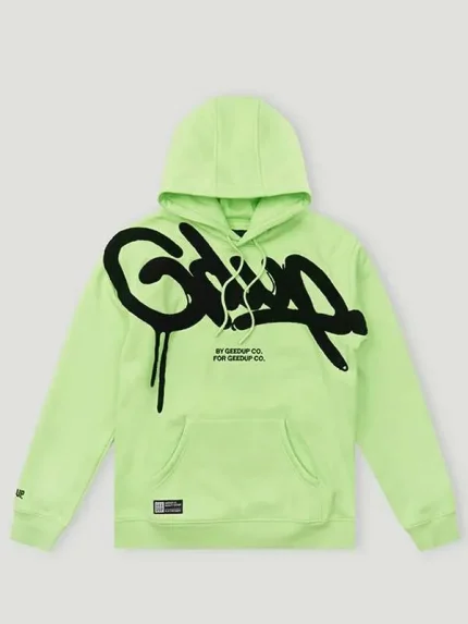 Geedup Hoodie Handstyle Green& Black