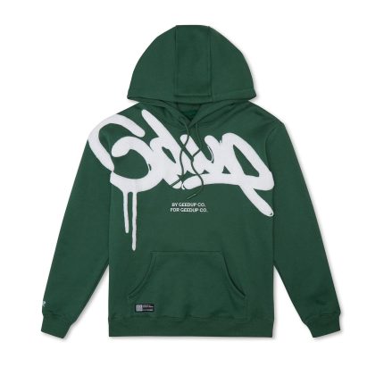 Geedup Hoodie Handstyle GreenWhite