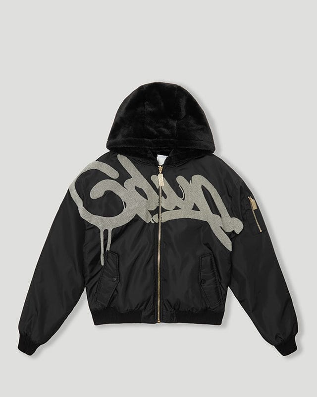 Geedup Hoodie HandstyleTeam Logo Bomber White Black Geedup Hoodie HandstyleTeam Logo Bomber White Black