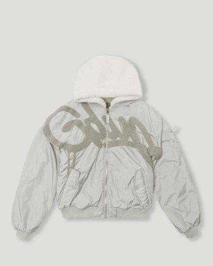 Geedup Hoodie HandstyleTeam Logo Bomber White Grey