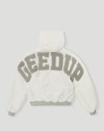 Geedup Hoodie HandstyleTeam Logo Bomber White Grey