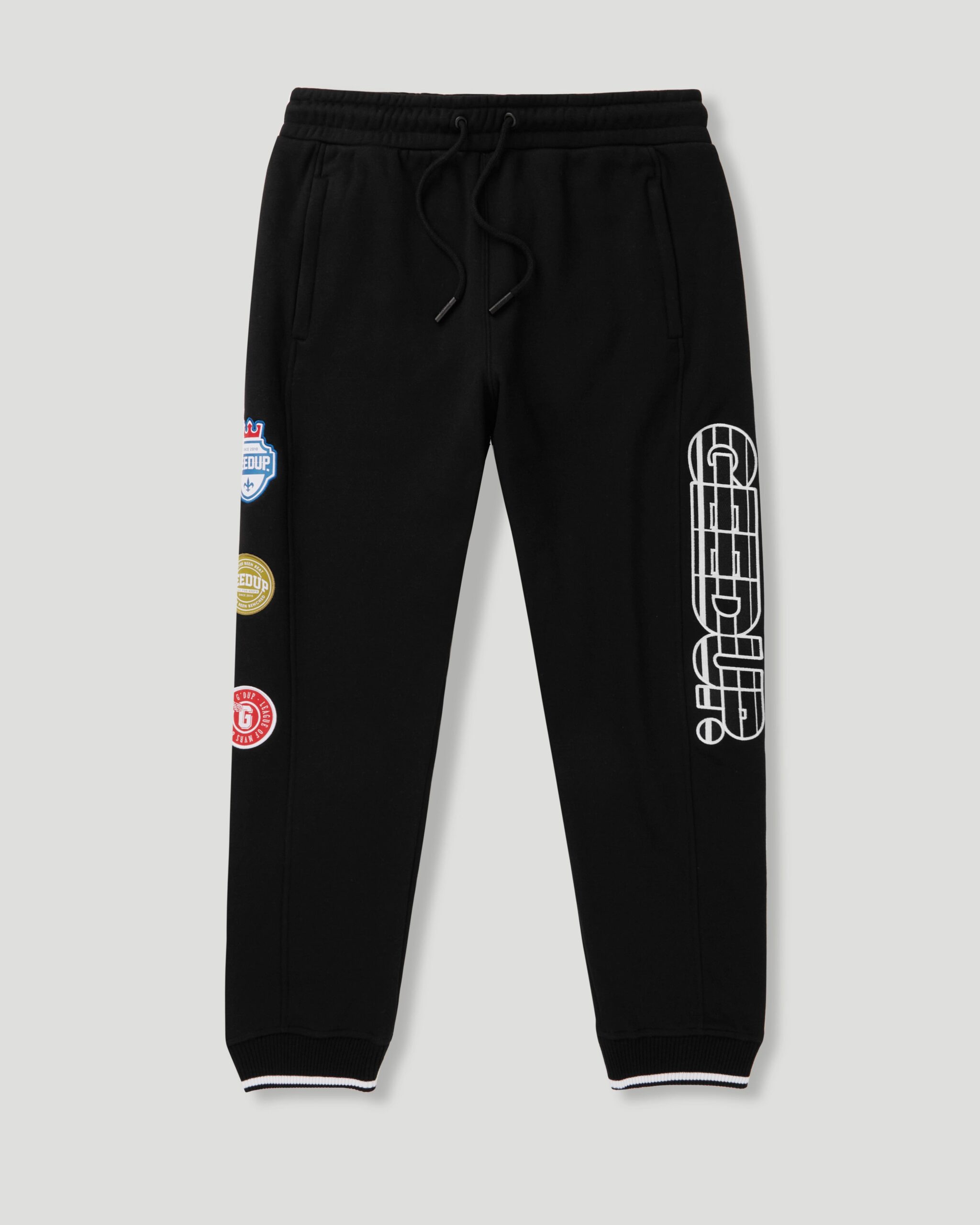Geedup Sportsman Badges Black Trackpants Geedup Sportsman Badges Black Trackpants