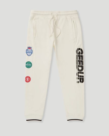 Geedup Sportsman Badges Light Cream Trackpants