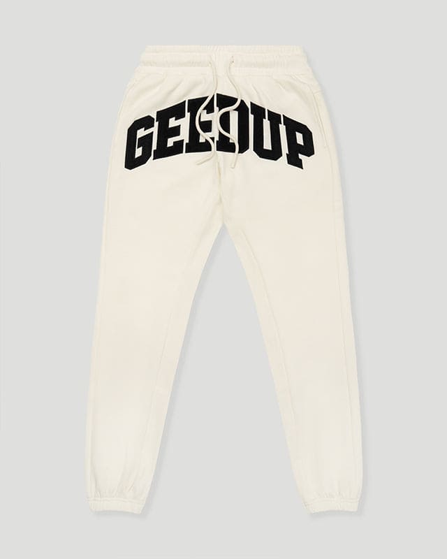 Geedup Team Logo ButtercreamBlack Trackpants (2) Geedup Team Logo ButtercreamBlack Trackpants