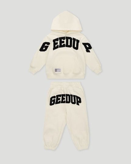 Geedup Team Logo Kids ButtercreamBlack Tracksuit
