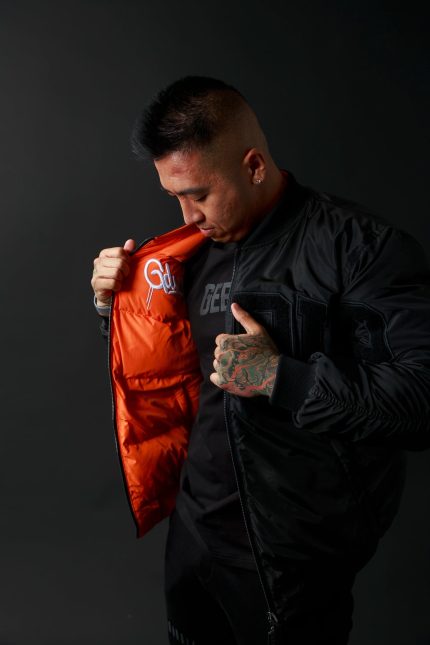 Geedup Team LogoHandstyle Reversible BlackOrange Bomber
