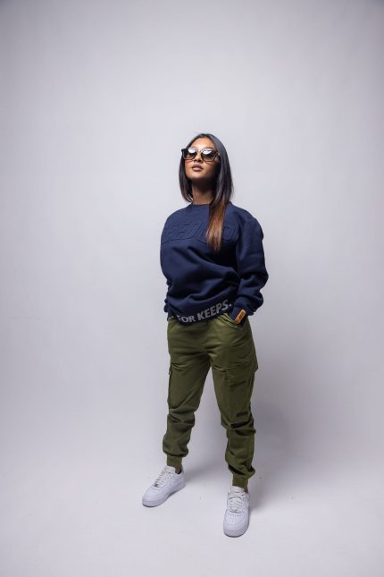Geedup PFK Core Logo Embossed Navy Crewneck
