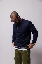 Geedup PFK Core Logo Embossed Navy Crewneck