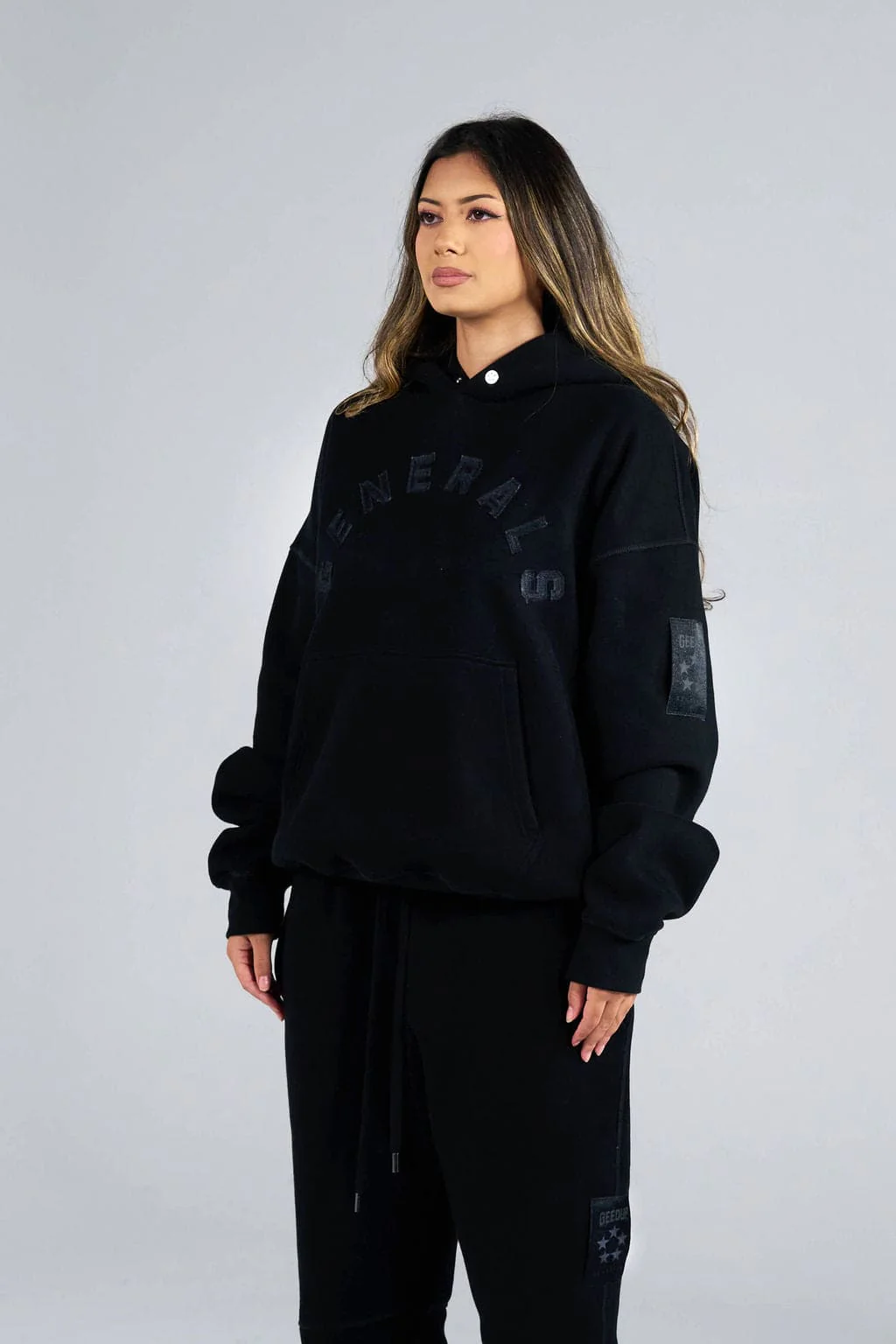 Geedup Generals Oversized Hoodie Jet Black