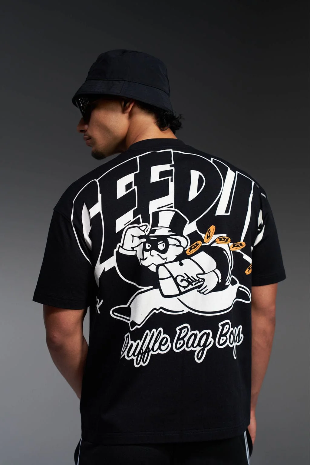 Geedup Duffle Bag Boys T-Shirt Black/White