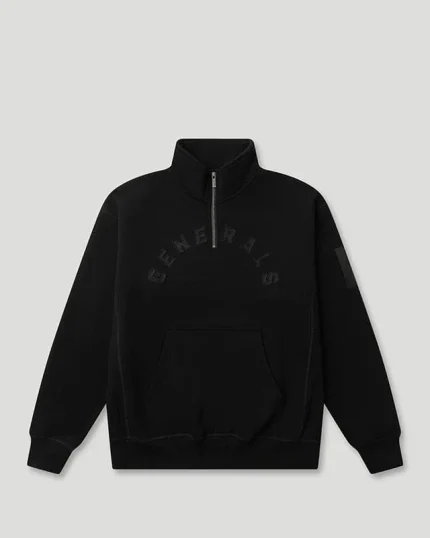 Geedup Generals Oversized Qtr Zip Jet Black