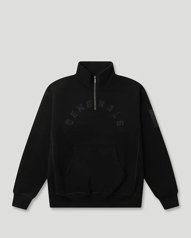 Geedup Generals Oversized Qtr Zip Jet Black Geedup Generals Oversized Qtr Zip Jet Black
