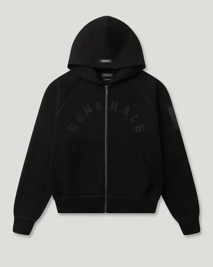 Geedup Generals Classic Fit Raglan Zip Hoodie Jet Black
