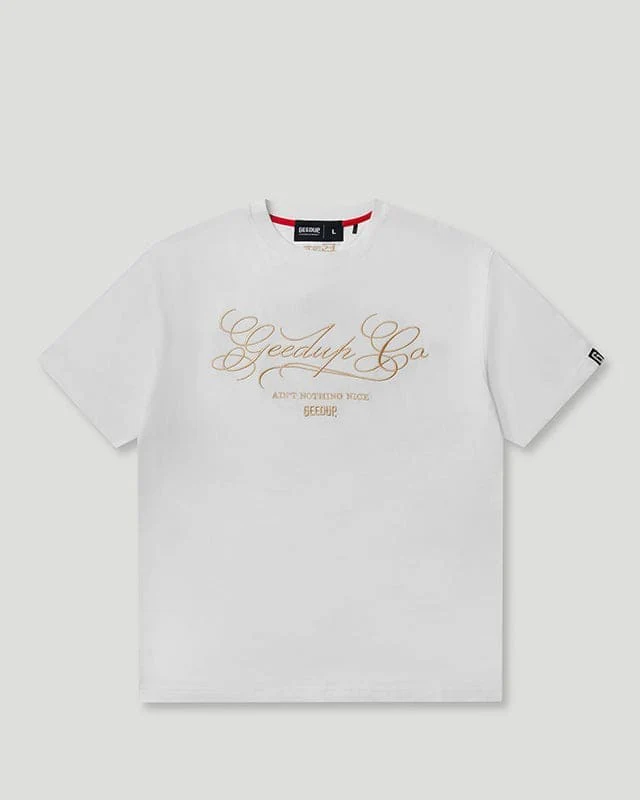 Geedup Cursive T-Shirt Off White Geedup Cursive T-Shirt Off White