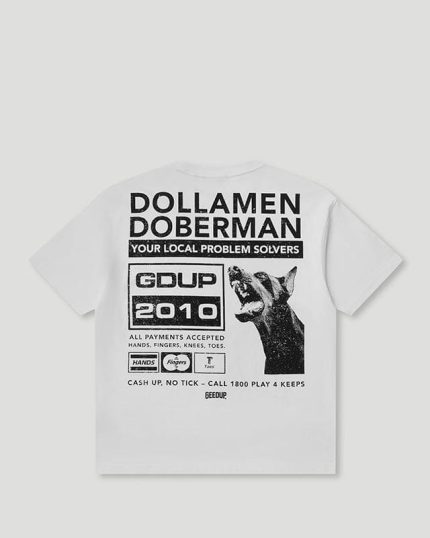 Geedup Dollamen Dobermann T-Shirt White/Black
