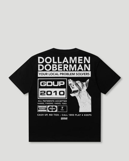 Geedup Dollamen Dobermann T-Shirt Black/White