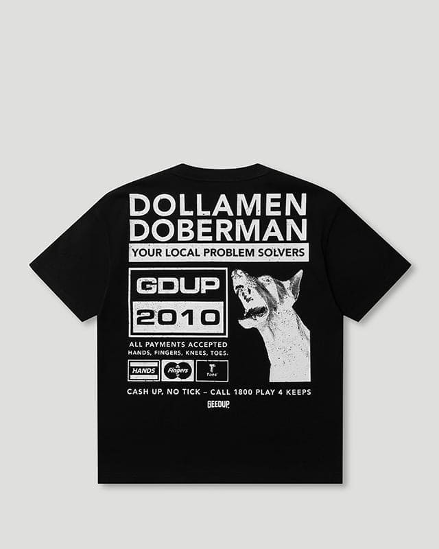 Geedup Dollamen Dobermann T-Shirt Black/White Geedup Dollamen Dobermann T-Shirt Black/White