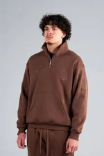 Geedup Generals Oversized Qtr Zip Chestnut